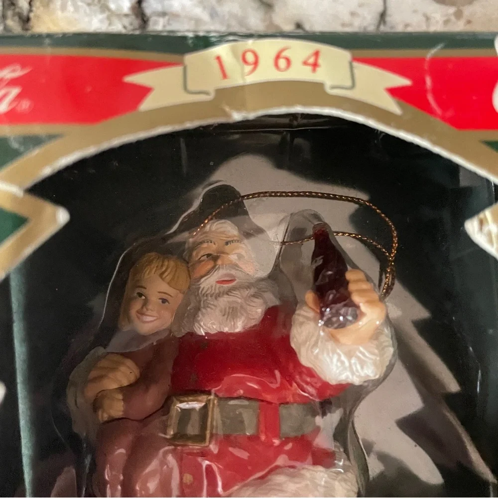 The Coca Cola Company Santa Christmas Ornament 1995 Santa Holding Child & Coke
